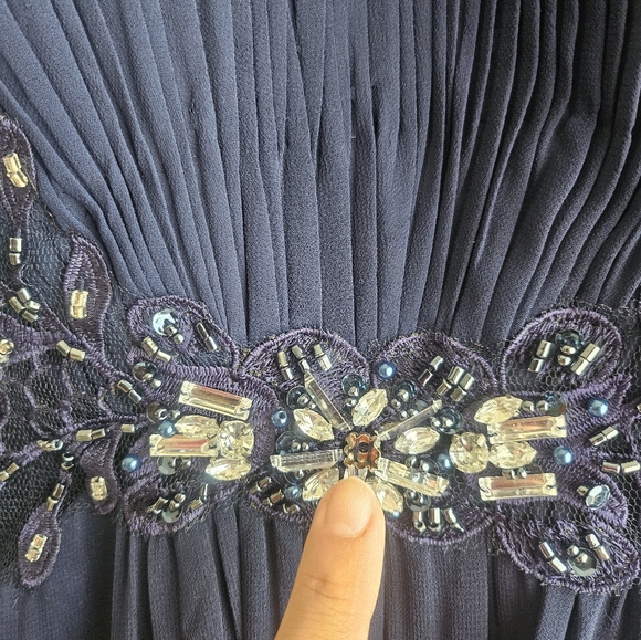 Mac Duggal Navy Blue Prom Dress - Picture 5 of 13